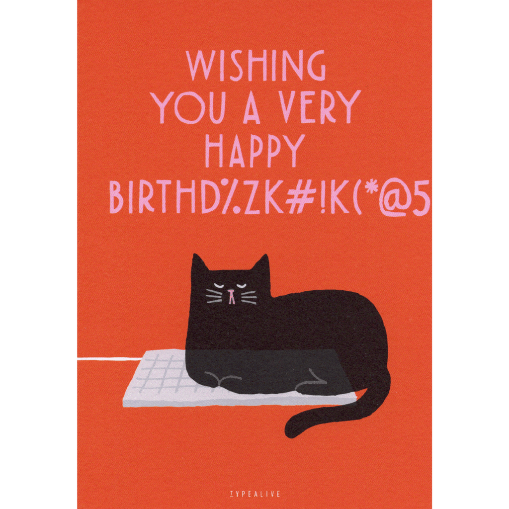 Geburtstag-Postkarte Happy Typo