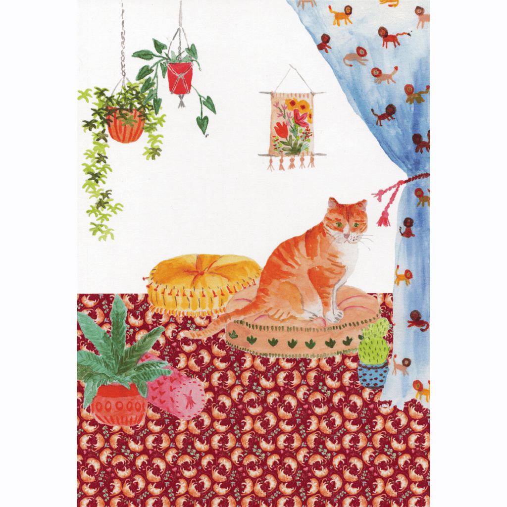 Herzige Katzen-Postkarte Home Sweet Home (A5)