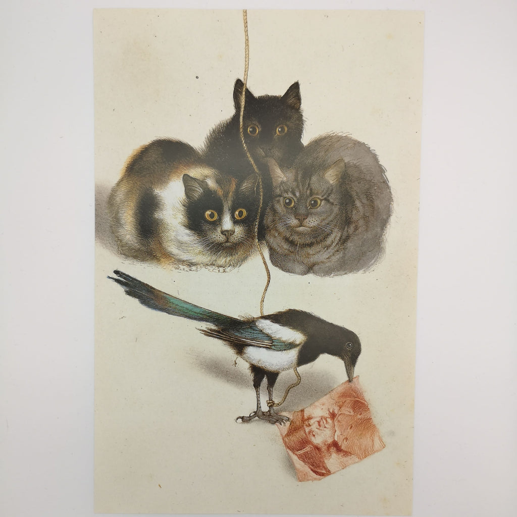 Kunstdruck "Drei Katzen im Atelier" von Michael Mathias Prechtl