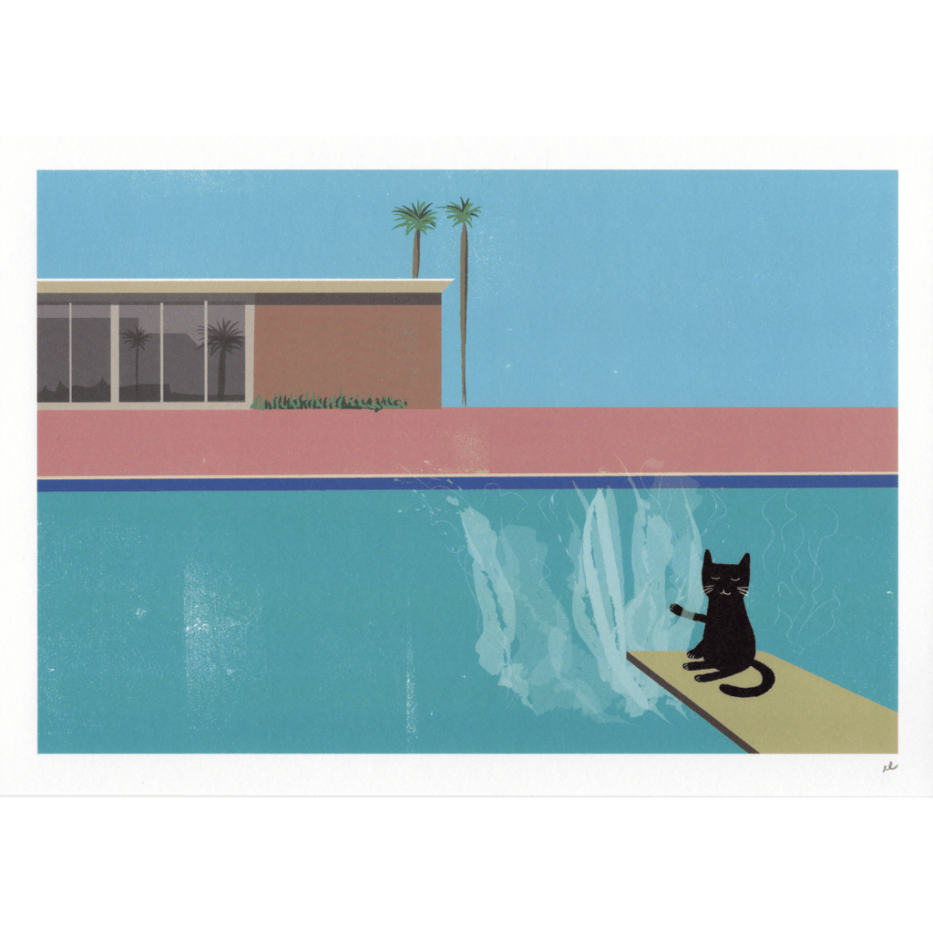 Kunstdruck The Cat Splash, A4-Print