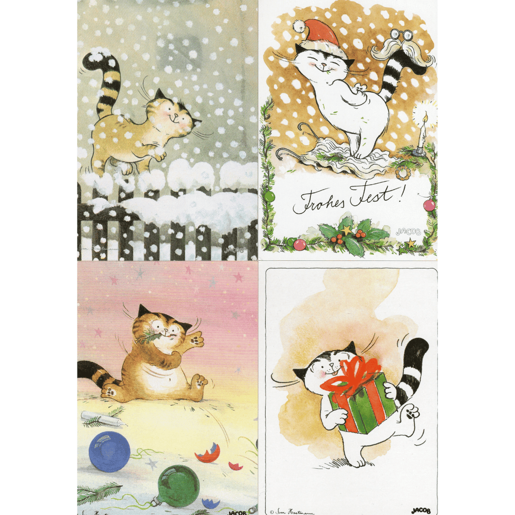 Weihnachtliche Postkarten mit Katzenmotiven von Sven Hartman