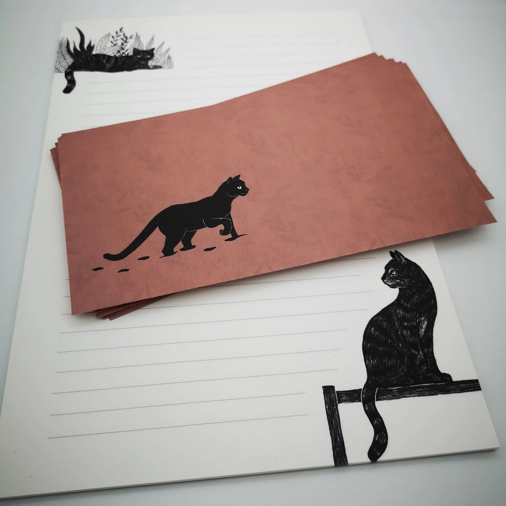 Briefpapier-Set mit Katzenillustrationen und 10 Umschlägen Sir Mittens