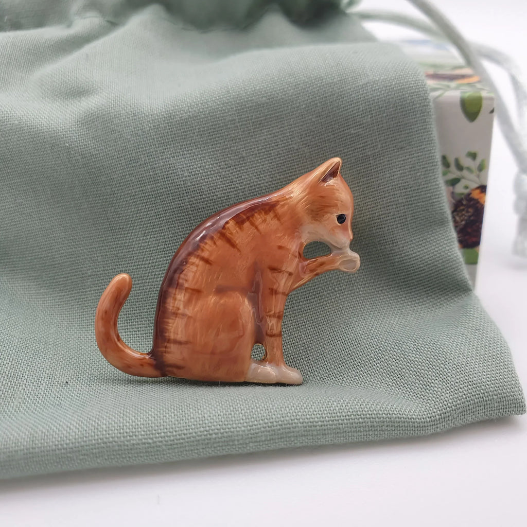 Brosche "Ginger Cat" mit handbemalter Emaille Sir Mittens