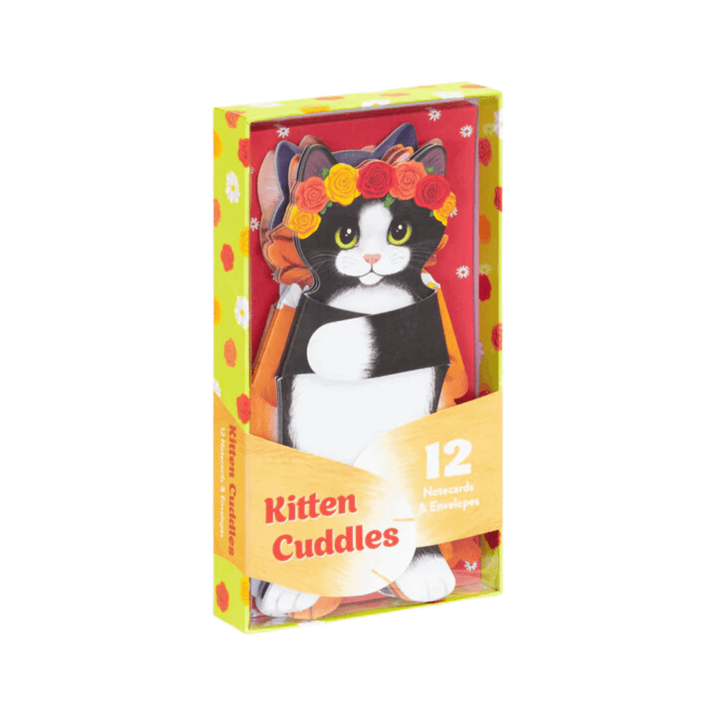 12 formgestanzte Glückwunschkarten "Kitten Cuddles" mit Umschlägen, 4 Motive