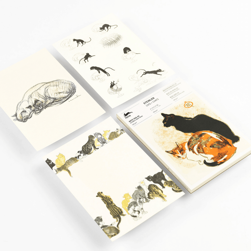 Briefpapierblock (A5) mit Katzenmotiven von Théophile-Alexandre Steinlen