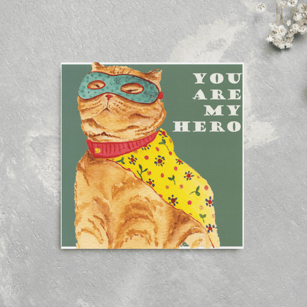 Katzen-Postkarte "Supercat", 14,6 x 14,6 cm