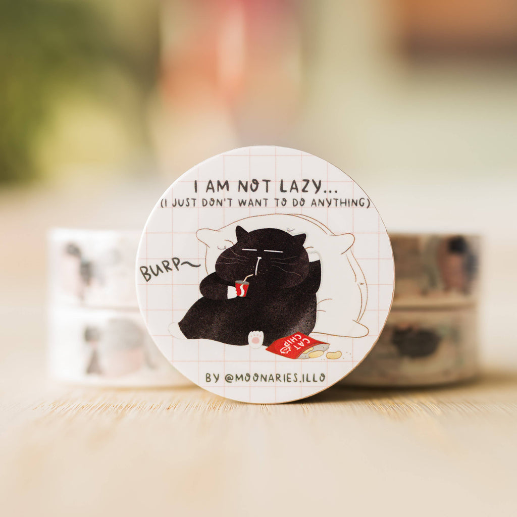 Lustiges Katzen-Washi-Tape "I am not lazy"