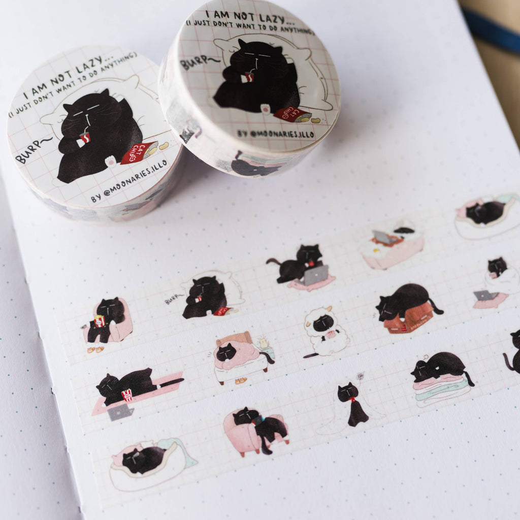 Lustiges Katzen-Washi-Tape "I am not lazy"