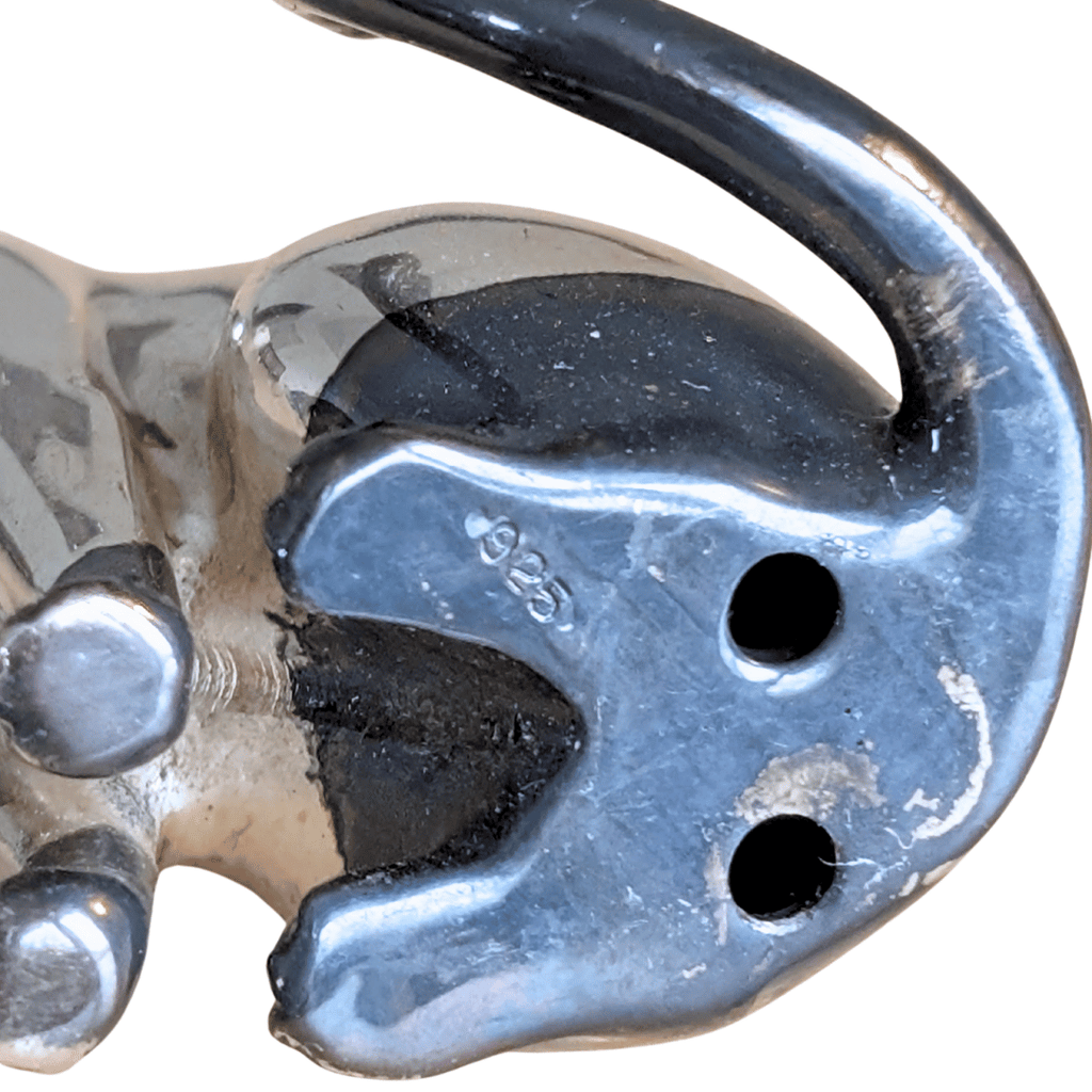 925er Sterling und 800er Silber teiloxidierte Katzenfiguren, 3 Varianten