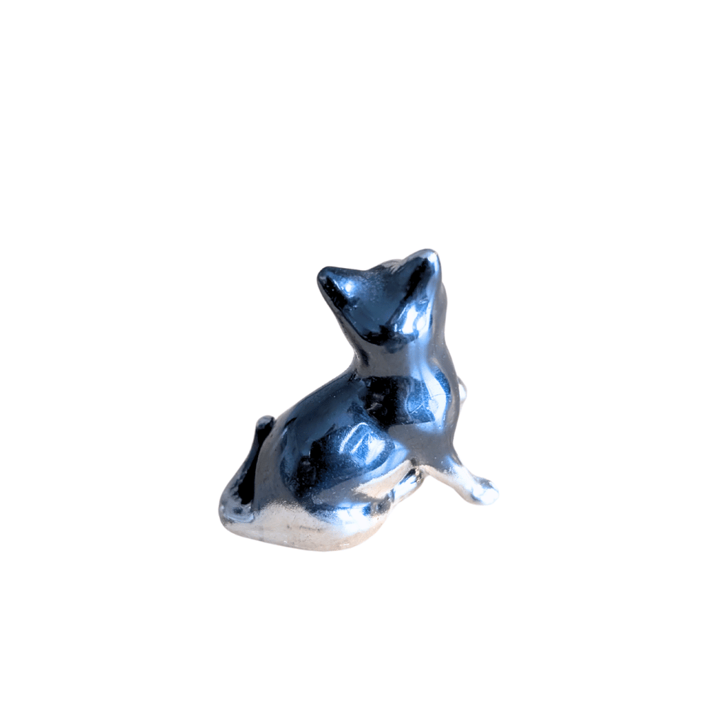 925er Sterling und 800er Silber teiloxidierte Katzenfiguren, 3 Varianten