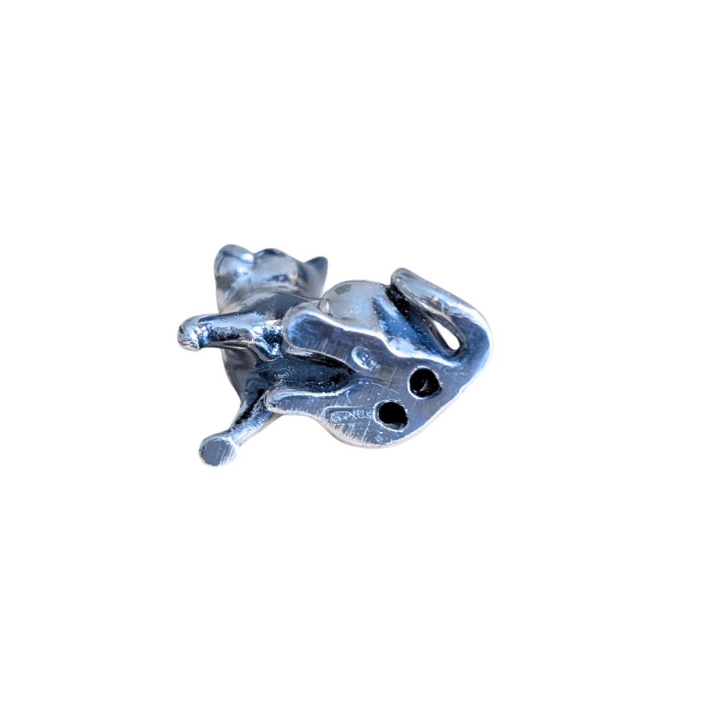925er Sterling und 800er Silber teiloxidierte Katzenfiguren, 3 Varianten