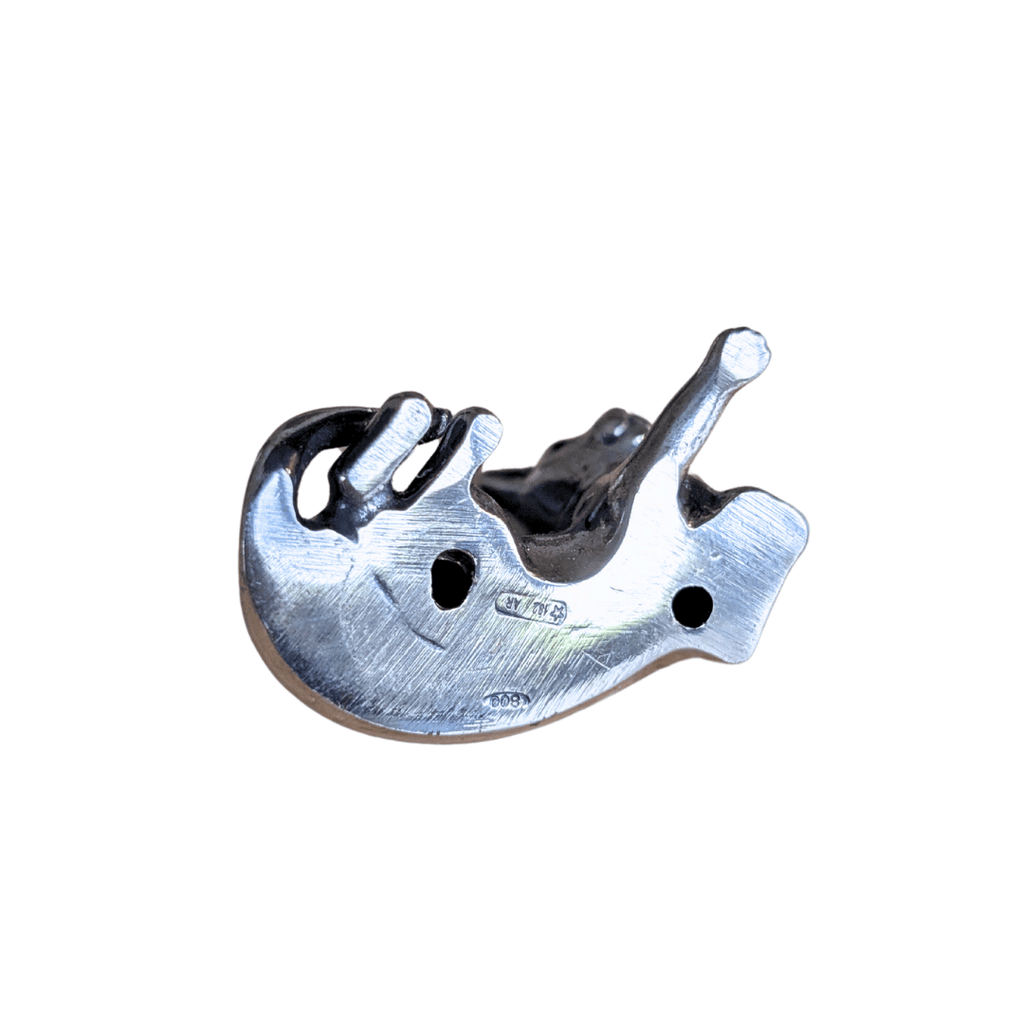 925er Sterling und 800er Silber teiloxidierte Katzenfiguren, 3 Varianten