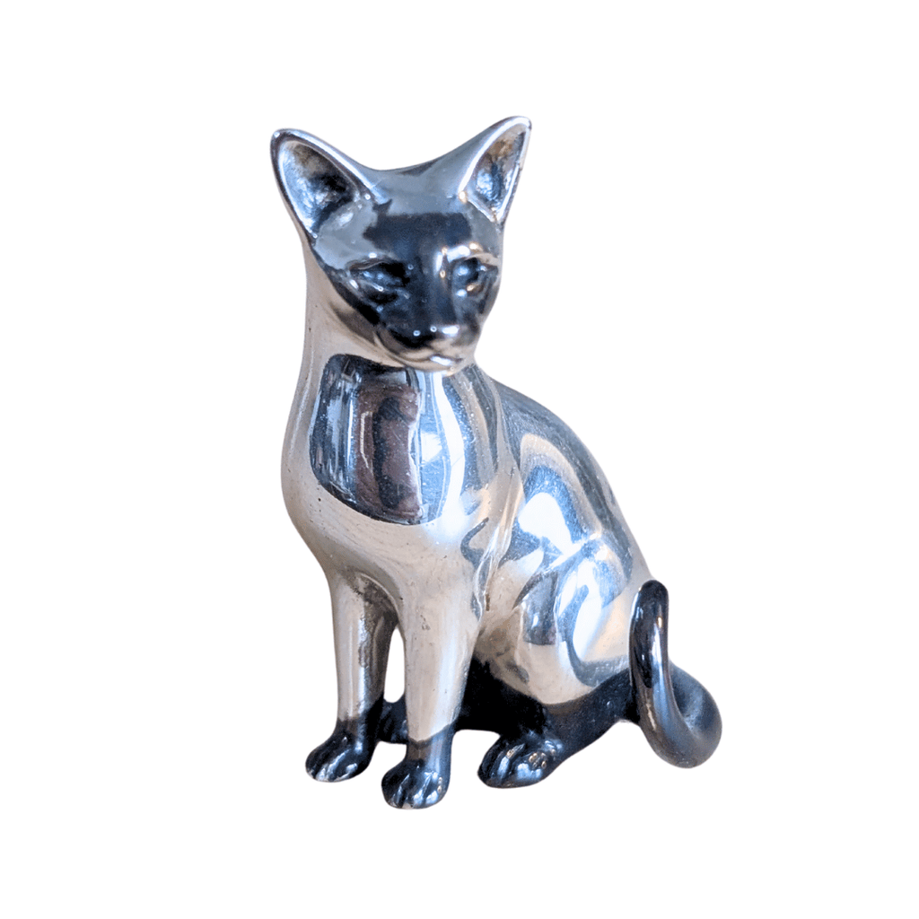 925er Sterling und 800er Silber teiloxidierte Katzenfiguren, 3 Varianten