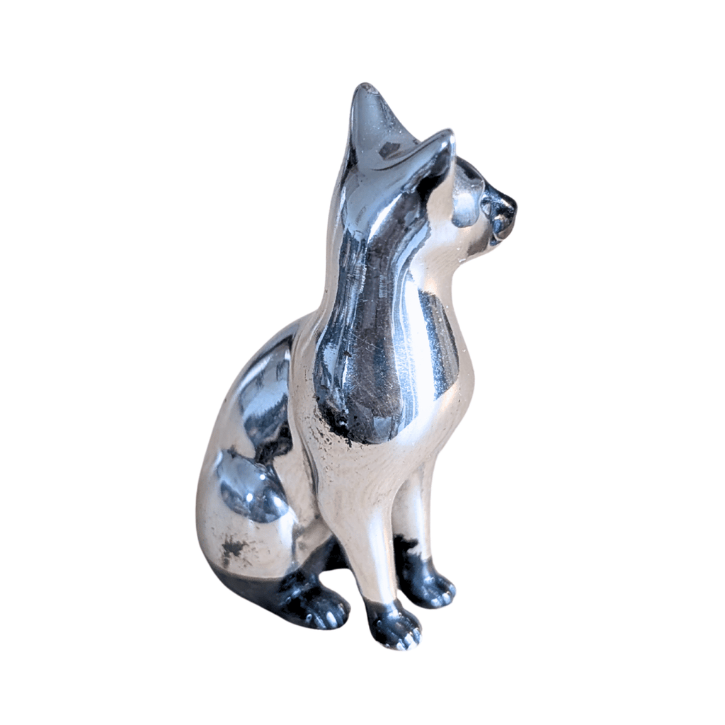 925er Sterling und 800er Silber teiloxidierte Katzenfiguren, 3 Varianten
