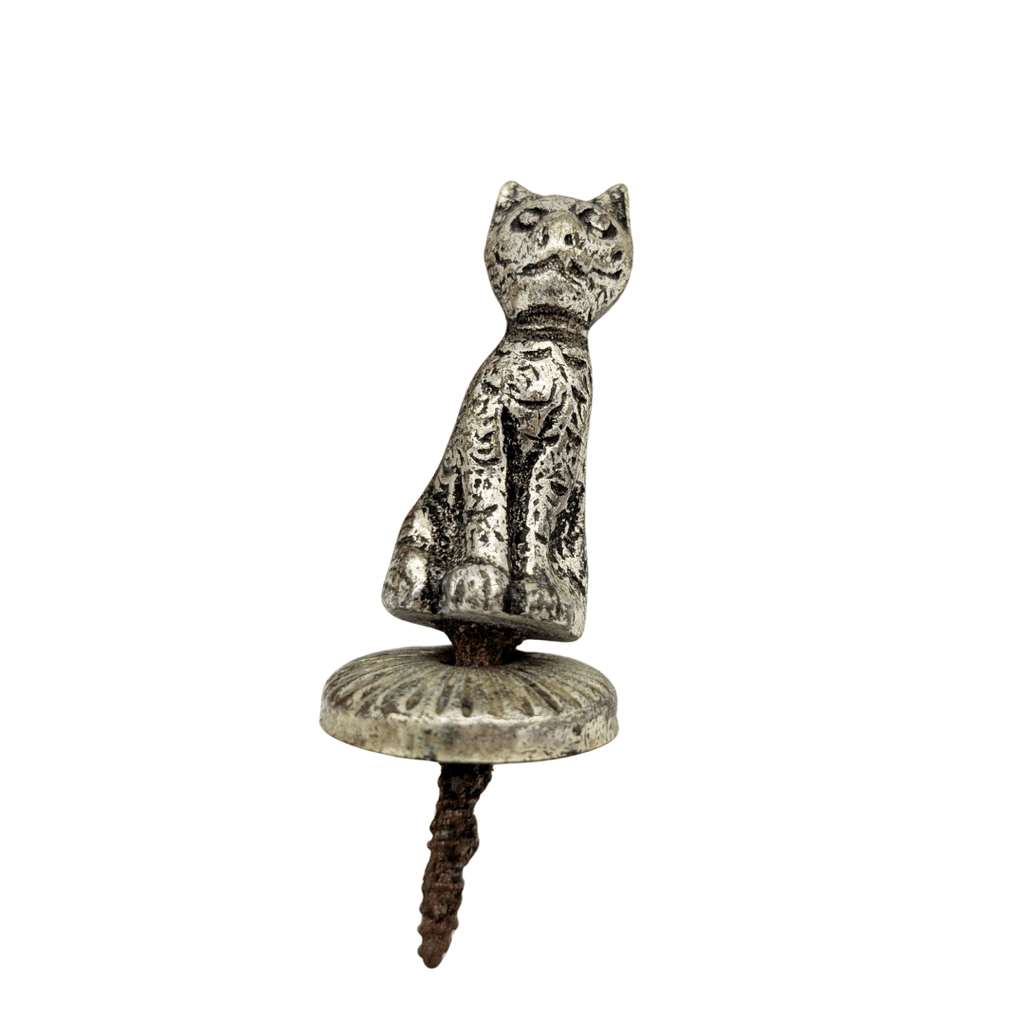 Antike Katzenfigur mit Schraubgewinde