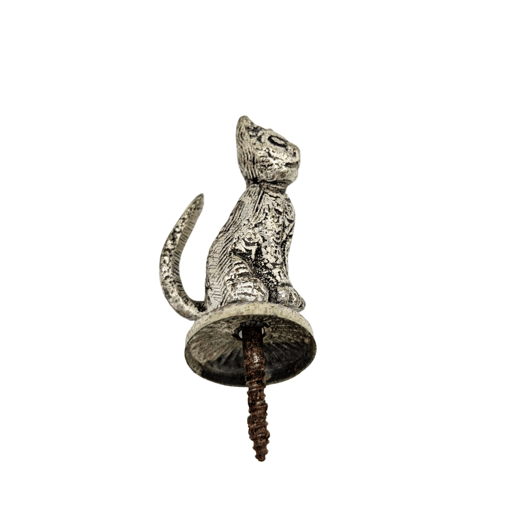 Antike Katzenfigur mit Schraubgewinde