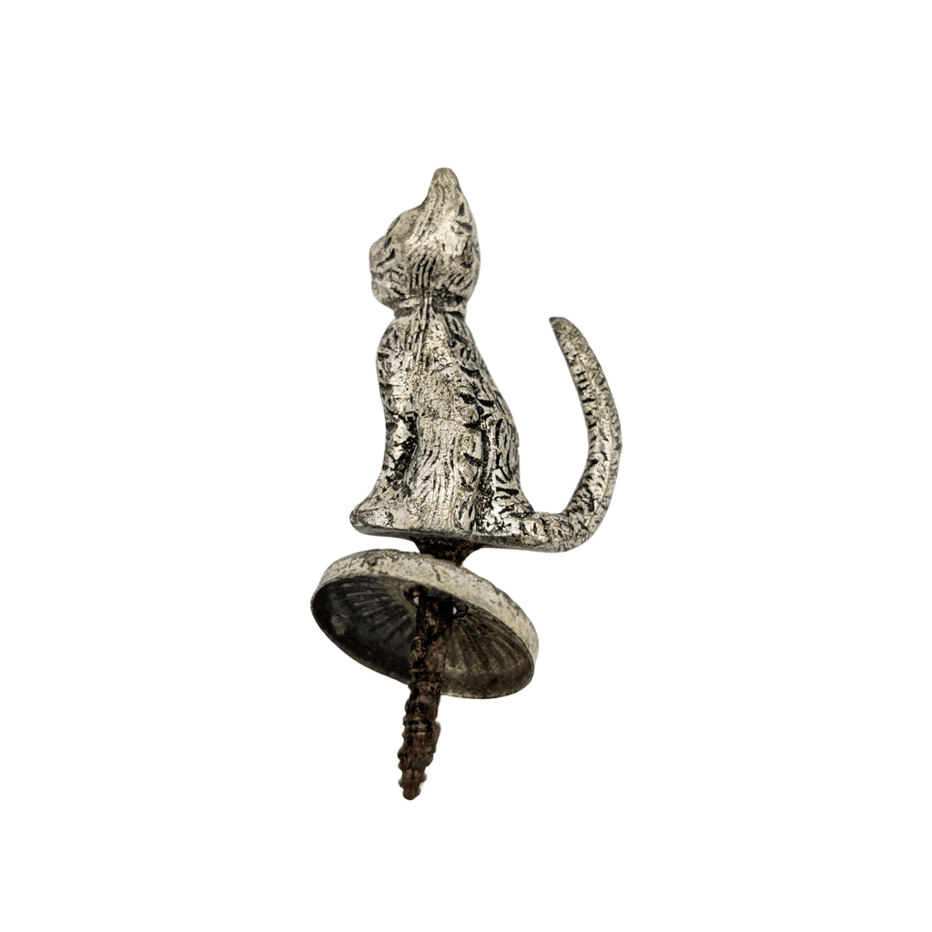 Antike Katzenfigur mit Schraubgewinde