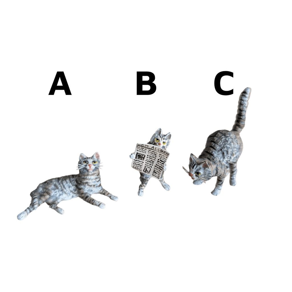 Antike kaltbemalte Wiener Bronze Katzenfiguren, 3 Varianten