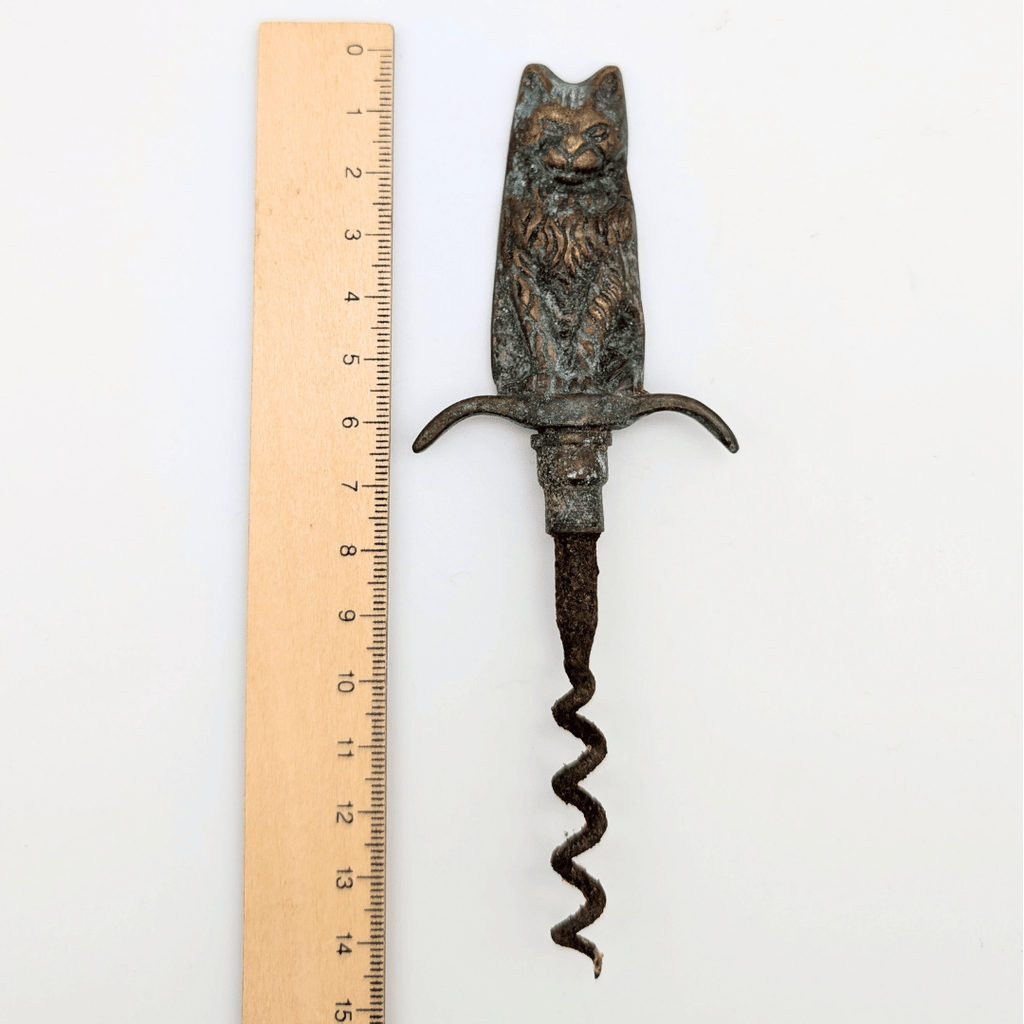 Antiker Katzen-Korkenzieher aus Bronze