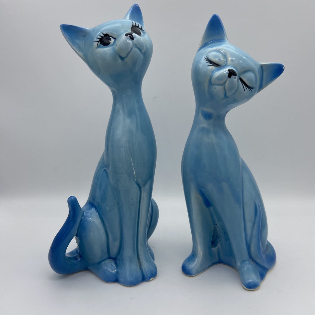 Blaue Keramik-Katzen nach Cortendorf, 2 Varianten