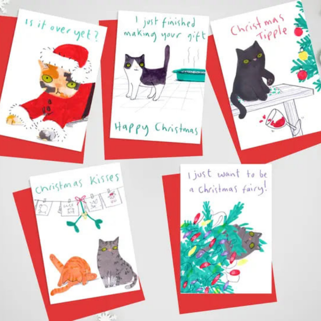 Weihnachtskarten-Set "Catty Christmas"