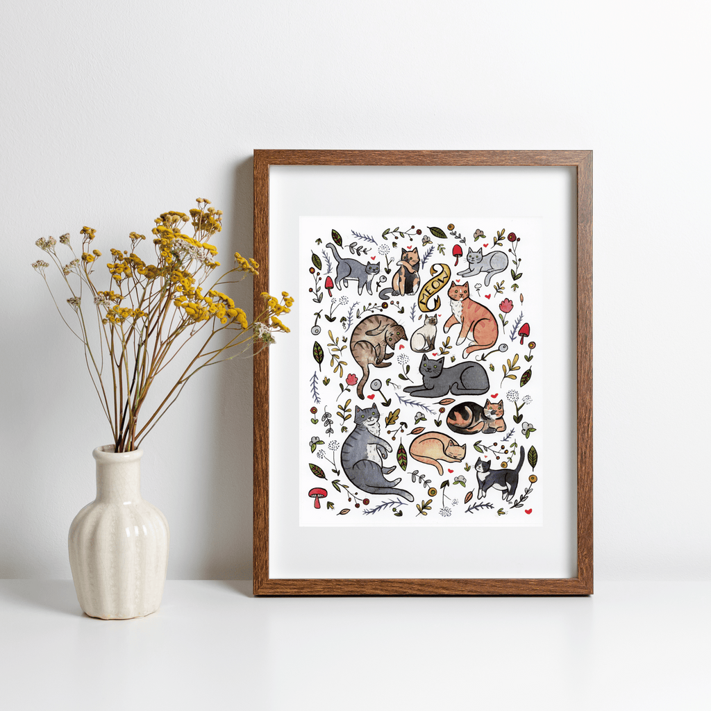 Giclée-Print "Cats and Plants"