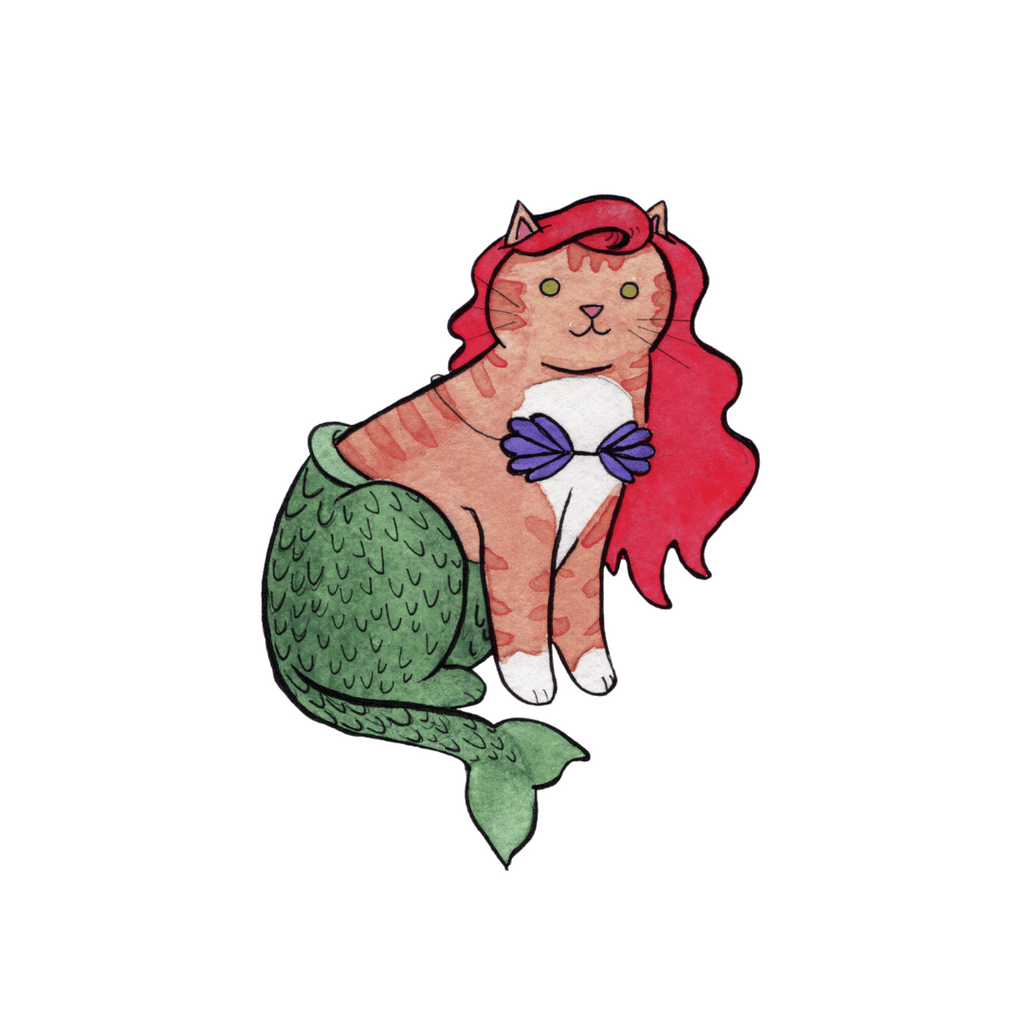 Giclée-Print Mermaid Cat