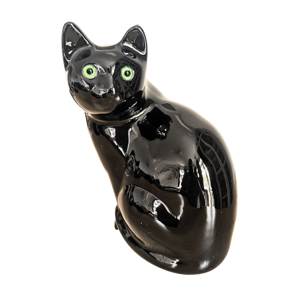 Große schwarze Katzenfigur aus Keramik, 27 cm