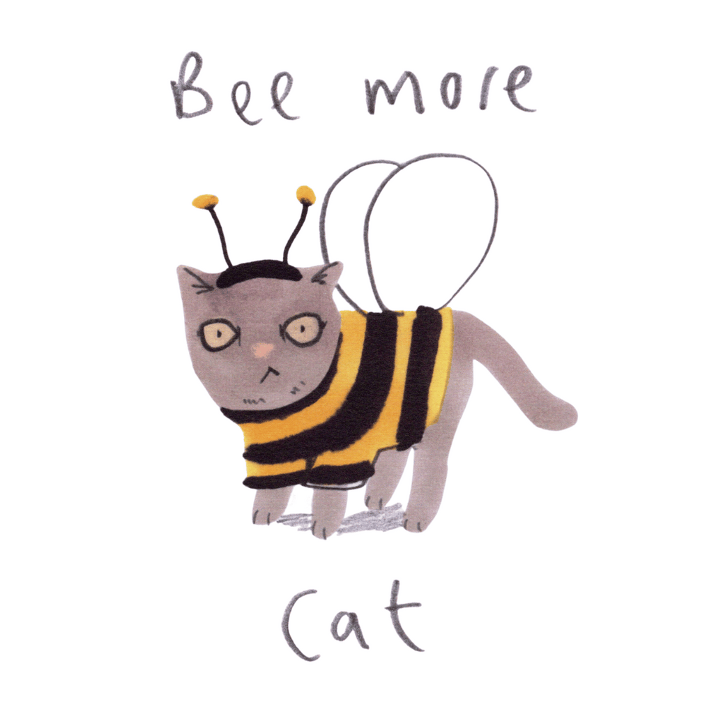 Grußkarte Bee More Cat