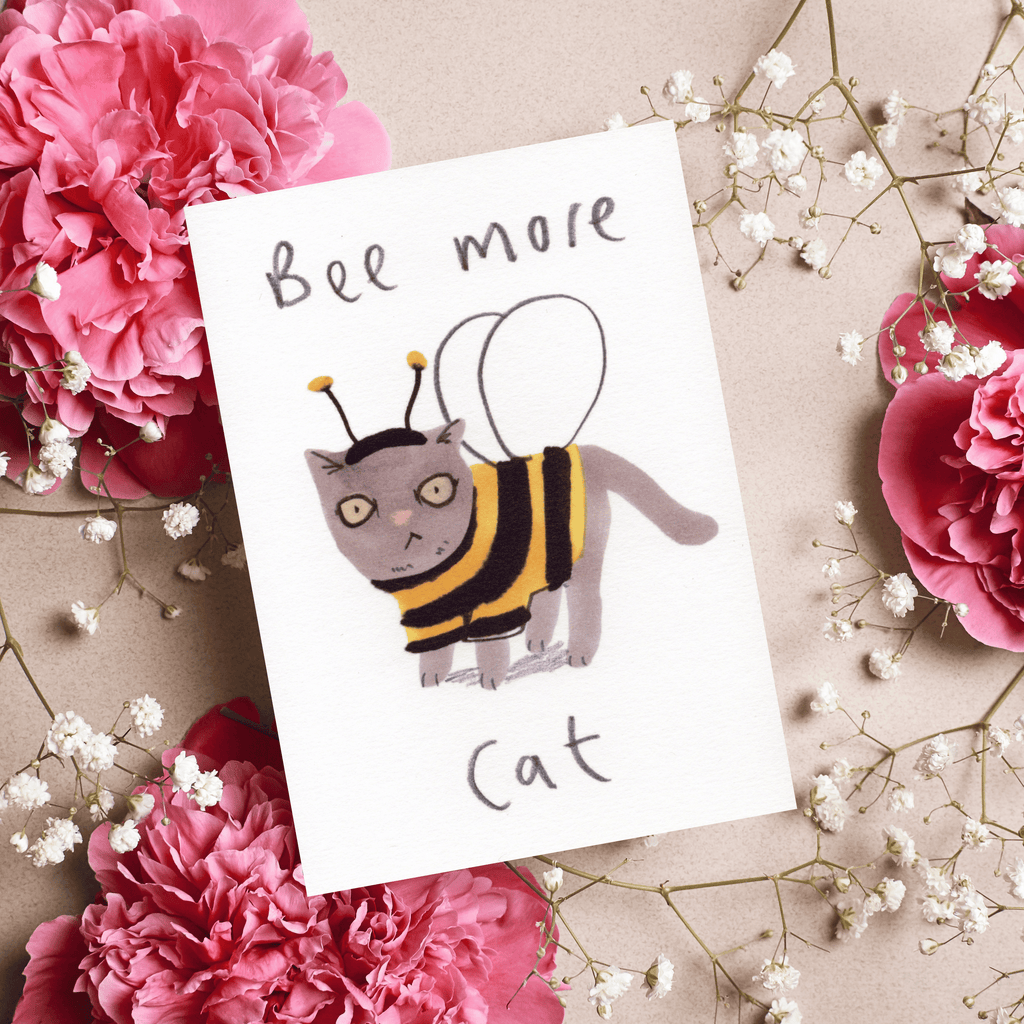 Grußkarte "Bee More Cat"