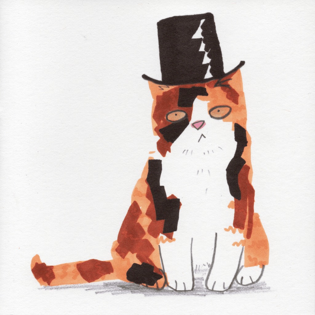 Grußkarte Cat in Top Hat