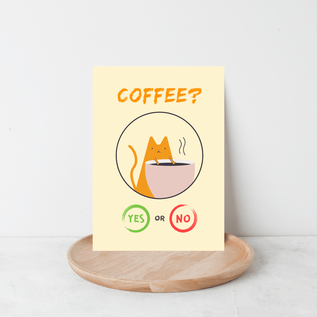 Grußkarte "Coffee? Yes or No"