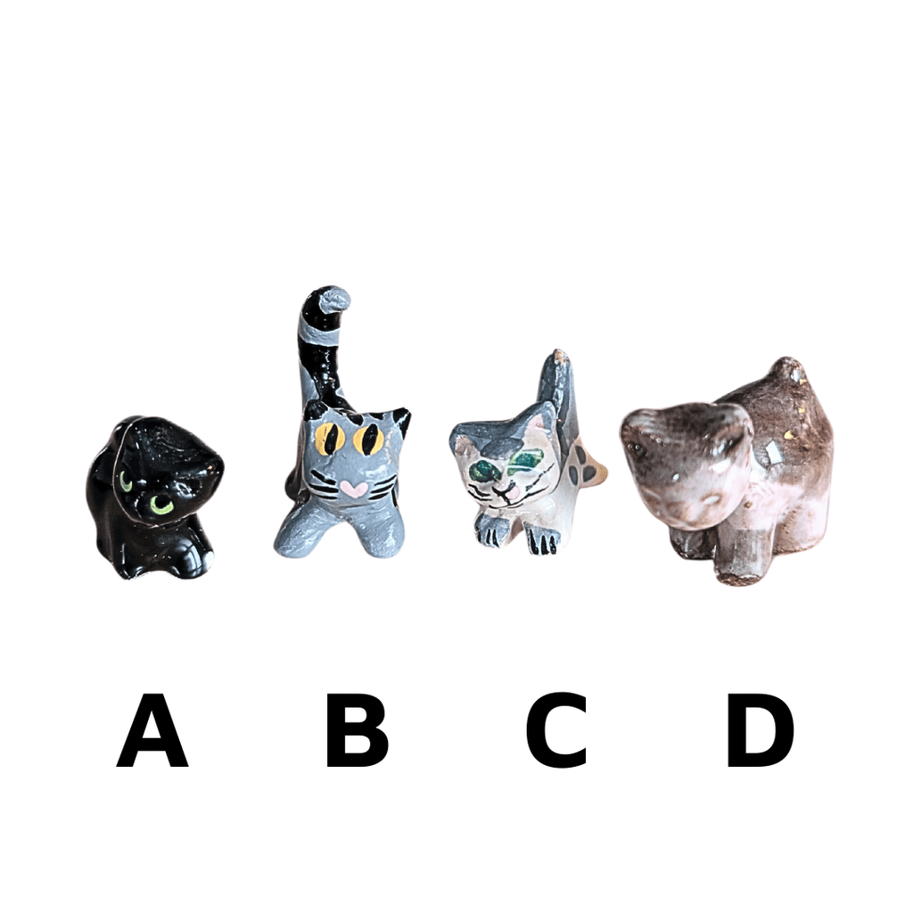 Handgemachte Katzenfiguren, 4 Varianten