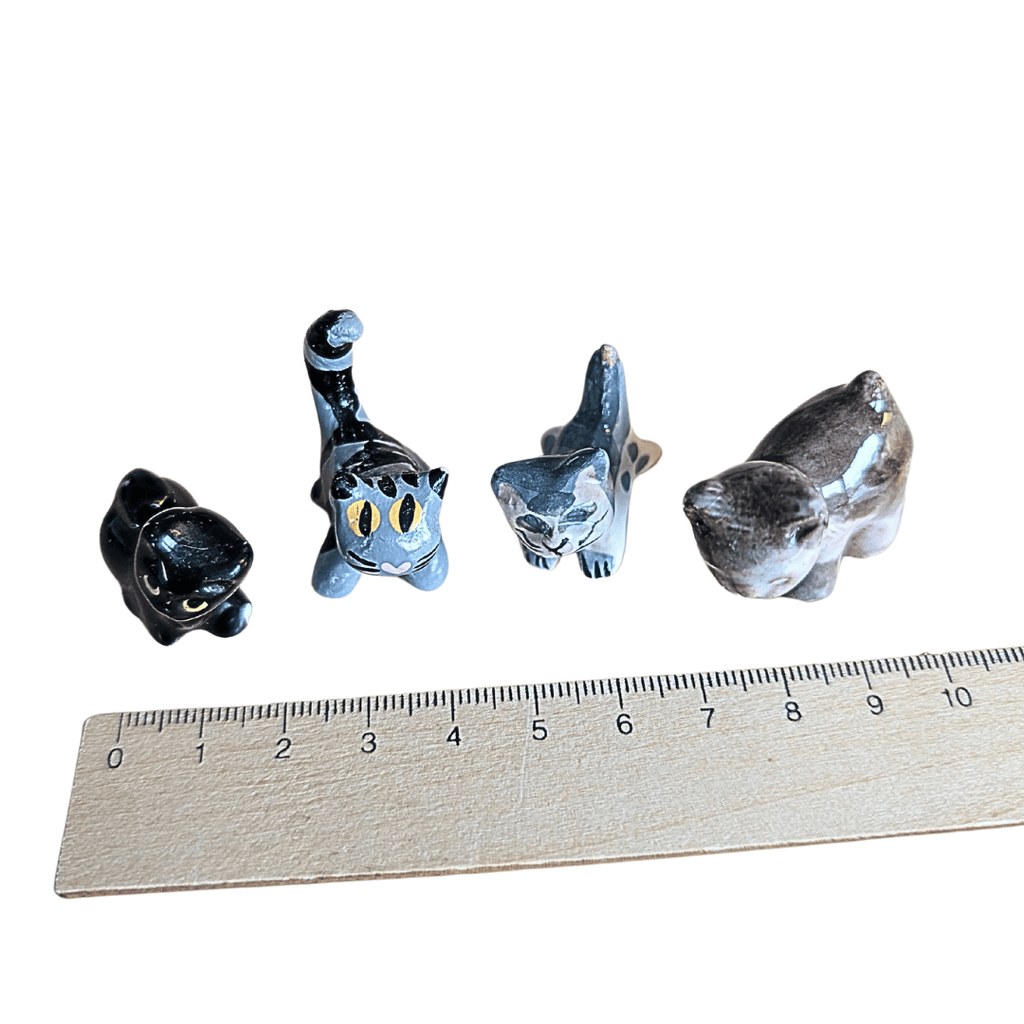Handgemachte Katzenfiguren, 4 Varianten