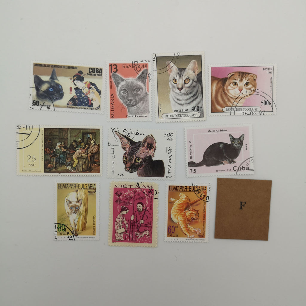 Katzen-Briefmarkensammlungen, 10er Sets
