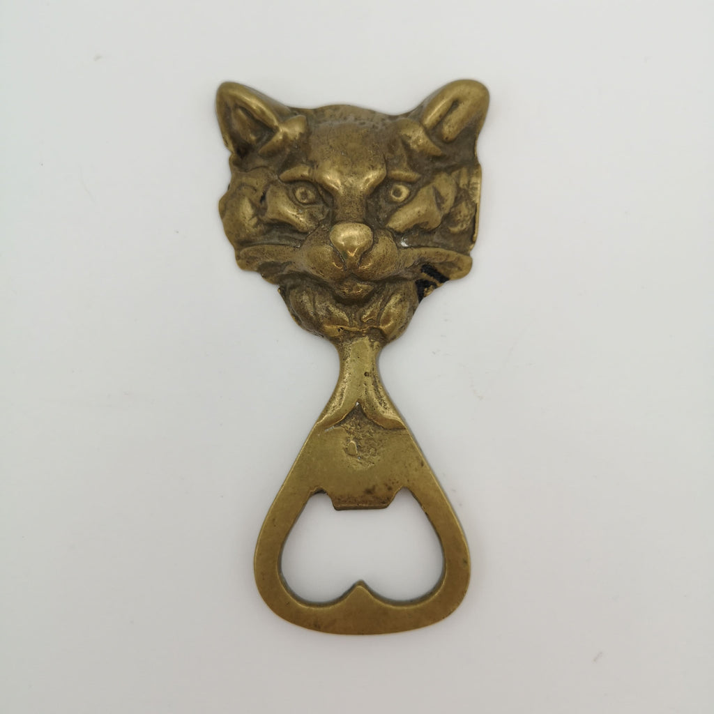 Katzenkopf-Flaschenöffner aus Messing