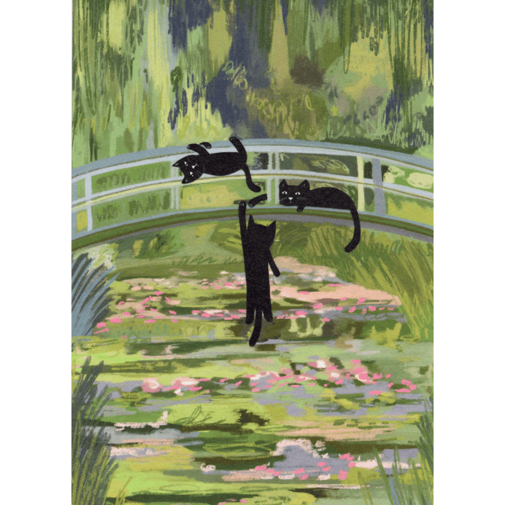 Klappkarte "Bridge of Cats" (Clawed Monet), A6