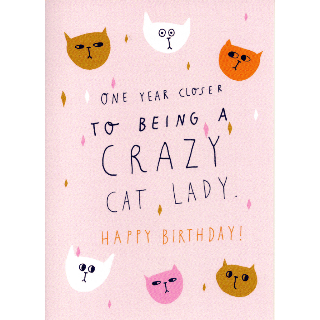 Klappkarte Crazy Cat Lady Birthday