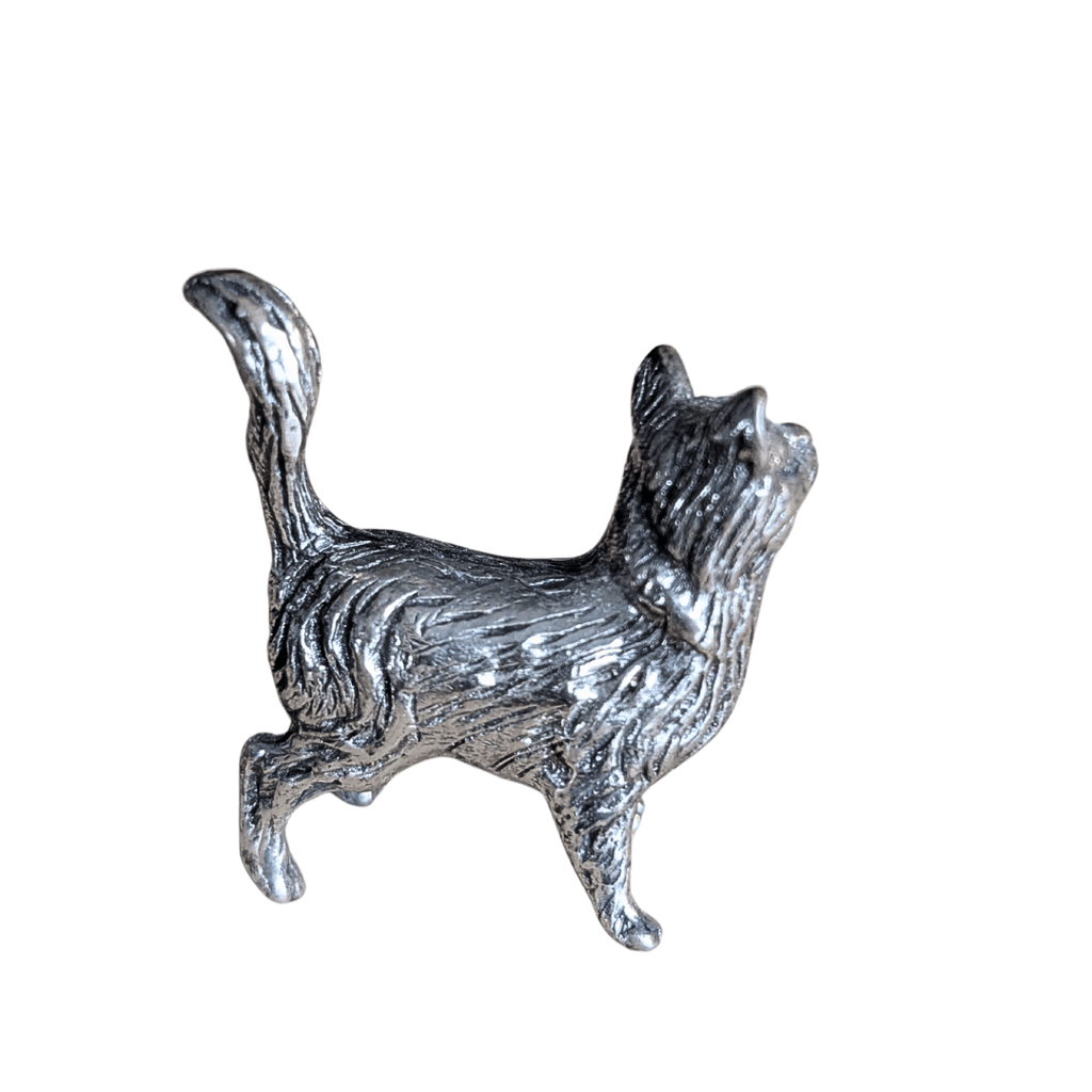 Kleine Katzenfiguren aus Silber oder Zinn, 9 Varianten