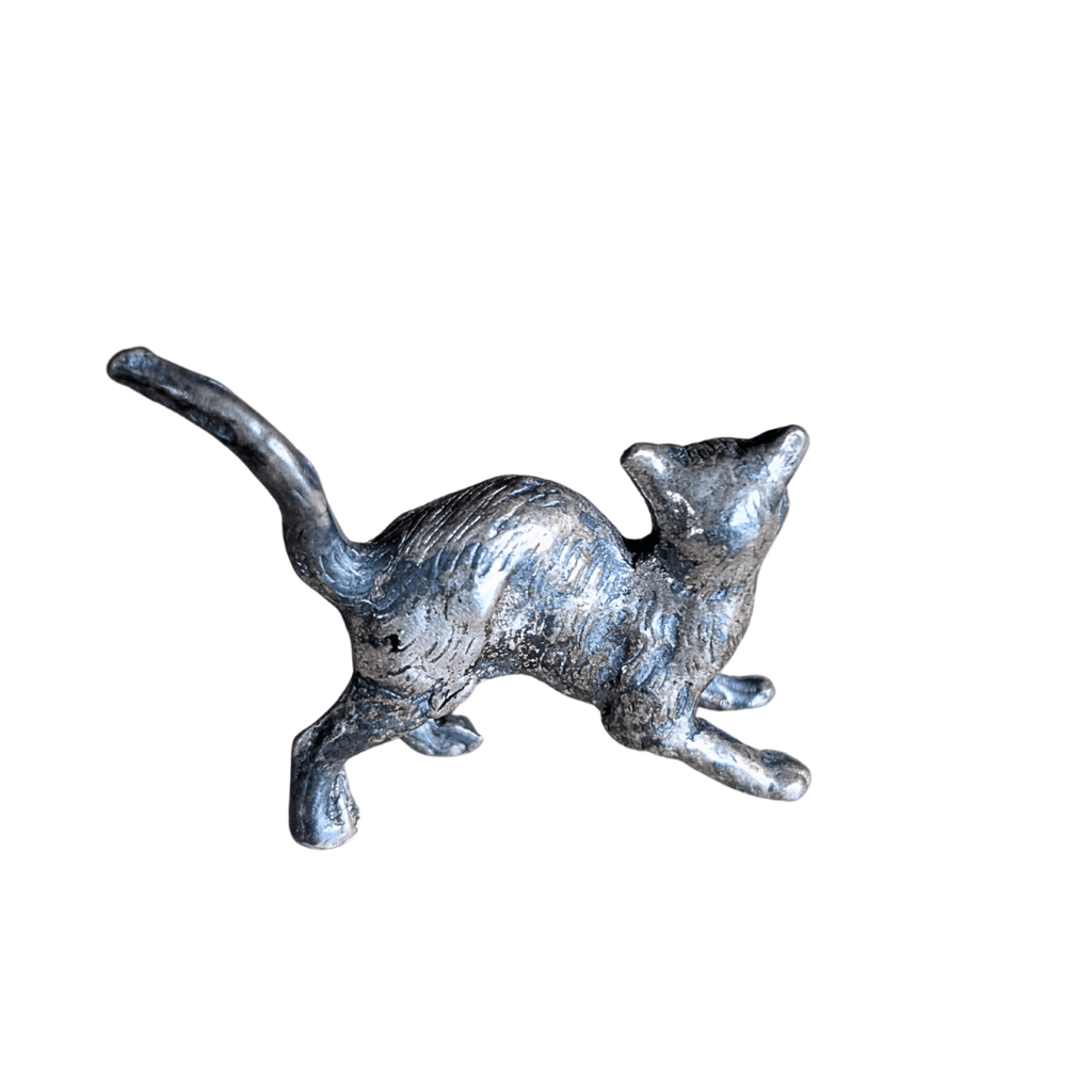 Kleine Katzenfiguren aus Silber oder Zinn, 9 Varianten