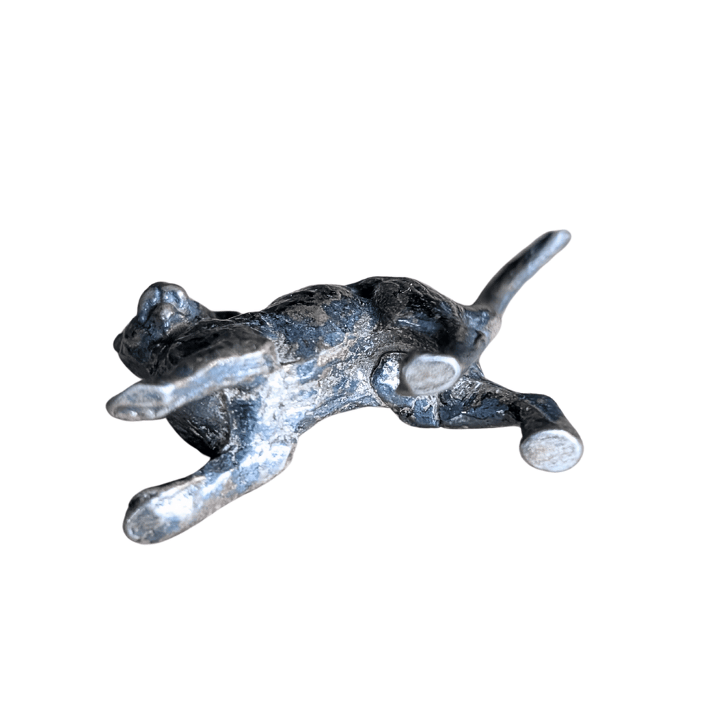 Kleine Katzenfiguren aus Silber oder Zinn, 9 Varianten