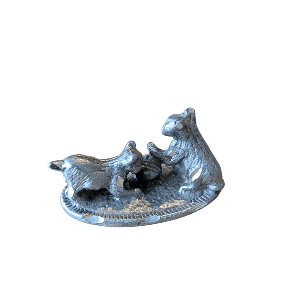 Kleine Katzenfiguren aus Silber oder Zinn, 9 Varianten