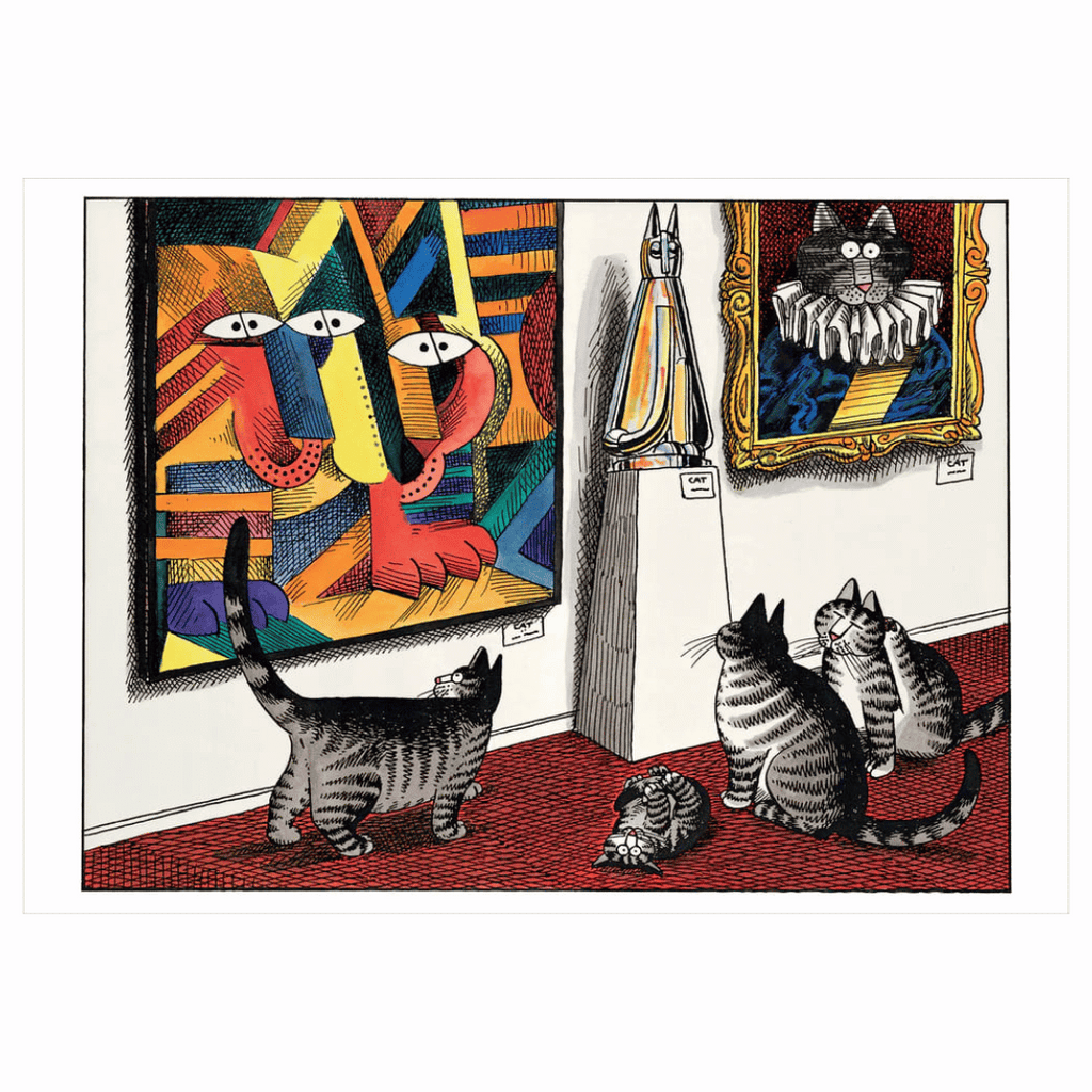 Kunst-Grußkarte "Cats Viewing Modern Art" (B. Kliban)