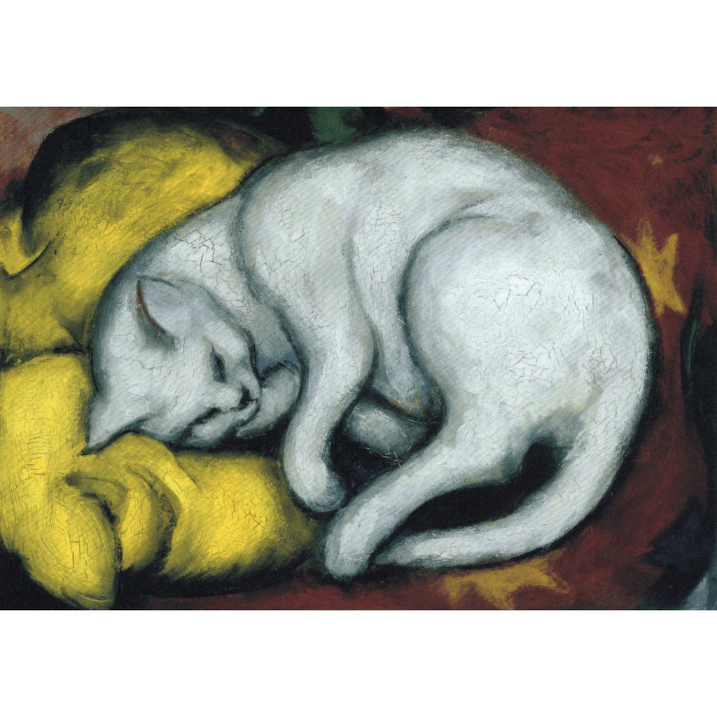 Kunst-Grußkarte Die weiße Katze (Franz Marc)