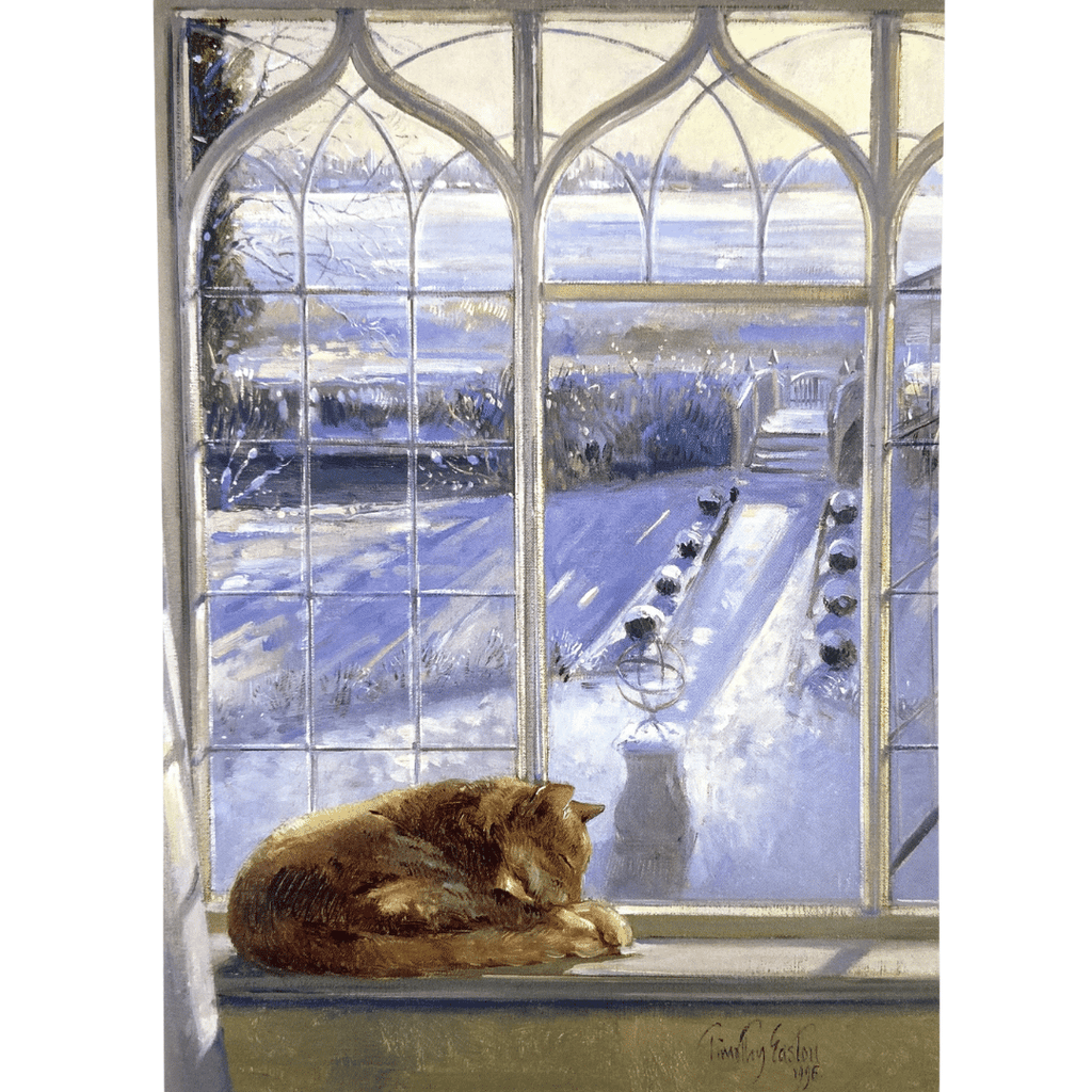 Kunst-Postkarte "Sonnenuhr und Katze" (Timothy Easton)