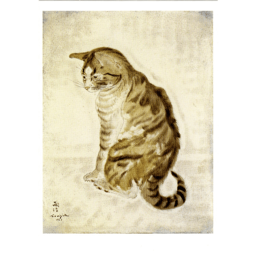 Kunst-Postkarte Katze (Tsuguharu Leonard Foujita)