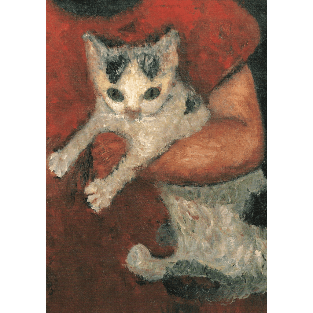 Kunst-Postkarte Kind mit Katze (Paula Modersohn-Becker)
