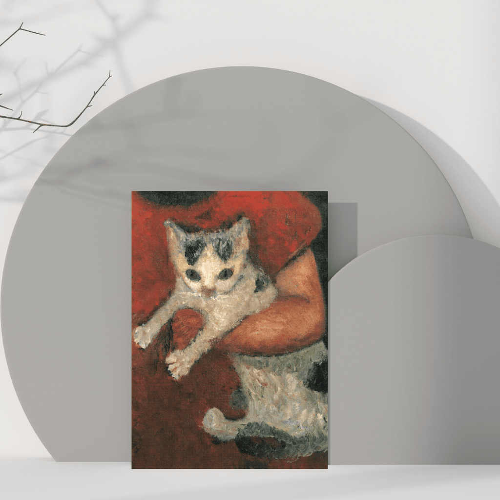 Kunst-Postkarte Kind mit Katze (Paula Modersohn-Becker)