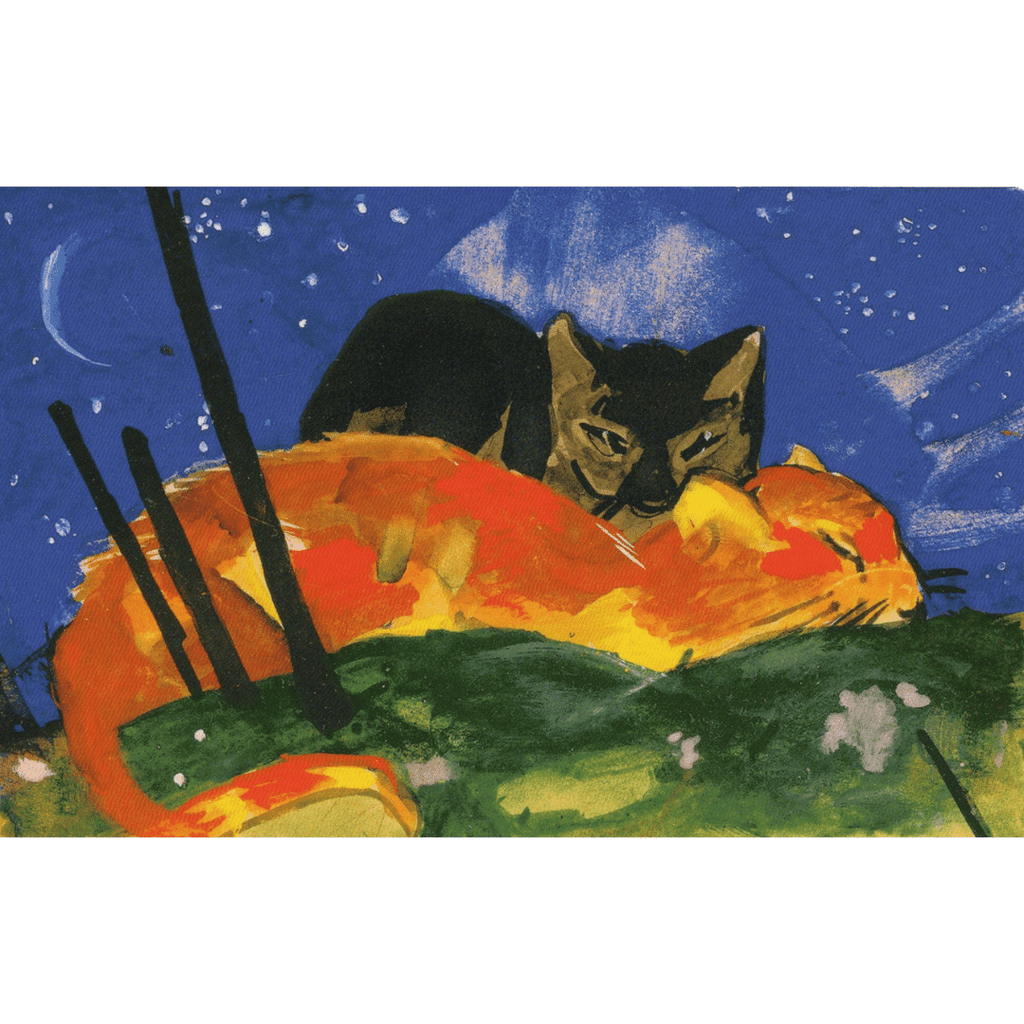 Kunst-Postkarte Zwei Katzen (Franz Marc)