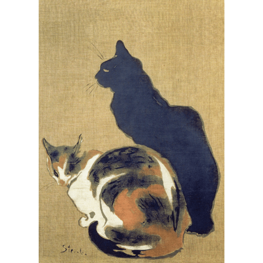 Kunst-Postkarte Zwei Katzen (Théophile Steinlen)